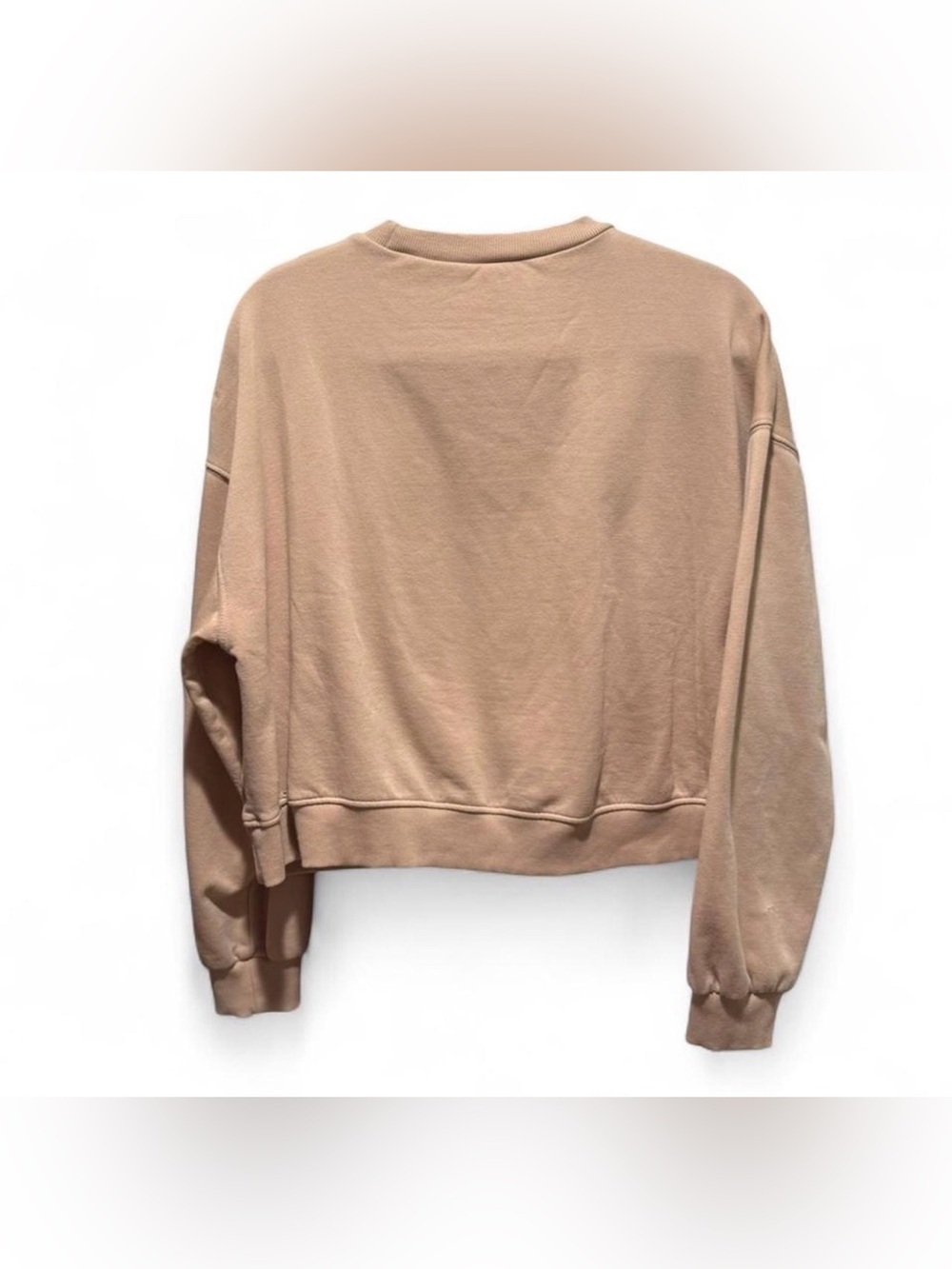 H&M Divided Cropped Crewneck Sweatshirt in Light Tan - Picture 6 of 6